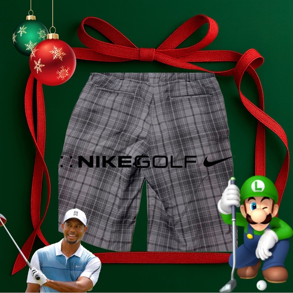 Like New Nike Golf DRI-FIT Men's Black/Gray Plaid Golf Shorts 34 - Picture 5 of 5